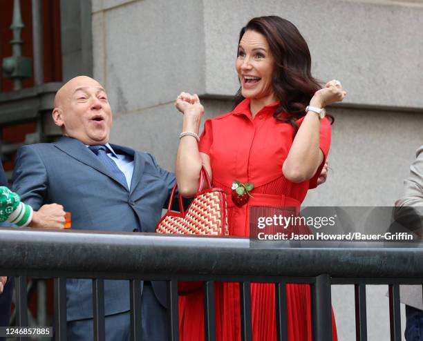 Evan Handler and Kristin Davis are seen on the set of "And Just Like That" on February 06, 2023 in New York City.