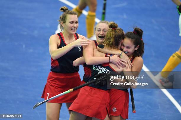 Celebrates during the FIH Indoor Hockey World Cup, Women's pool A match between between USA and South Africa at Heartfelt Arena on February 07, 2023...