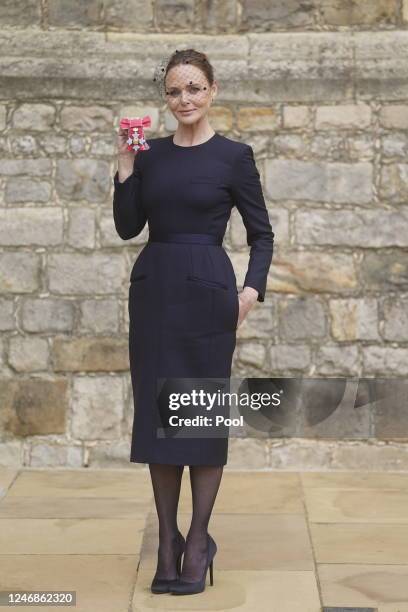 Stella McCartney after being made a Commander of the Order of the British Empire by King Charles III during an investiture ceremony at Windsor Castle...