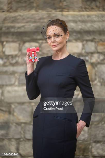 Stella McCartney after being made a Commander of the Order of the British Empire by King Charles III during an investiture ceremony at Windsor Castle...