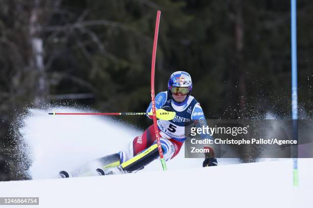 Alexis Pinturault of Team France competes during the FIS Alpine World Cup Championships Men's Alpine Combined on February 7, 2023 in Courchevel...