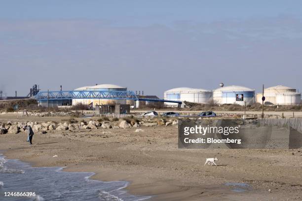 Petroleum and chemical storage tanks at the Depots Petroliers de Fos terminal in the industrial and port area of Fos-sur-Mer, France, on Monday, Jan....