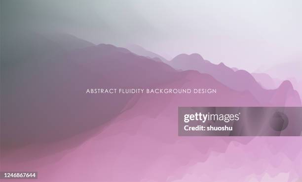 ilustraciones, imágenes clip art, dibujos animados e iconos de stock de abstracto estilo fluido naturaleza paisaje de montaña fondo - compuesto digital