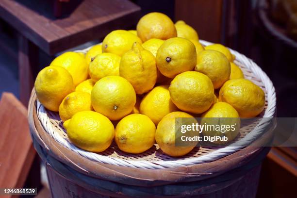 lemons produced in japan - citron stock pictures, royalty-free photos & images