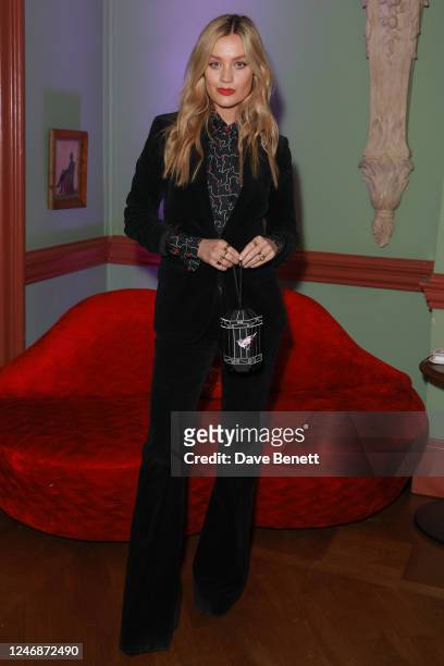 Laura Whitmore attends the Lulu Guinness Valentine's Dinner at Home House on February 7, 2023 in London, England.