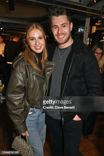 Sophie Sheridan and Curtis Pritchard celebrate Apple Original Films and A24's World Premiere of "Sharper" at the BFI Southbank on February 7, 2023 in...