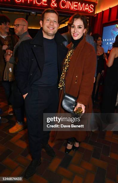 Dermot O'Leary and Dee Koppang O'Leary celebrate Apple Original Films and A24's World Premiere of "Sharper" at the BFI Southbank on February 7, 2023...