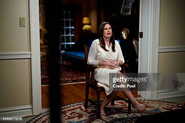 Arkansas Gov. Sarah Huckabee Sanders delivers the Republican response to the State of the Union address by President Joe Biden on February 7, 2023 in...