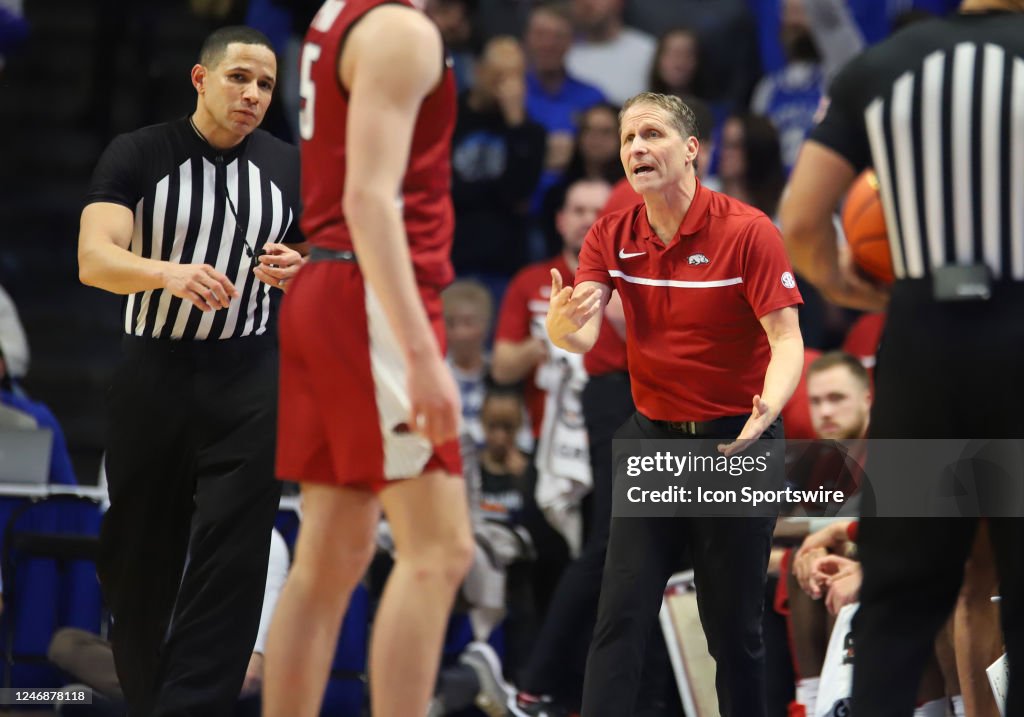 Basketball Coach Razorback Arkansas Razorbacks head coach Eric Musselman in a game between the ...