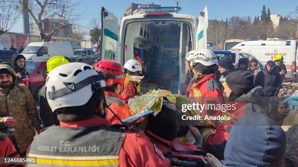 Years-old Berat and his budgerigar rescued 55 hours after 7.7 and 7.6 magnitude the earthquakes hit Hatay, Turkiye on February 08, 2023. Early Monday...