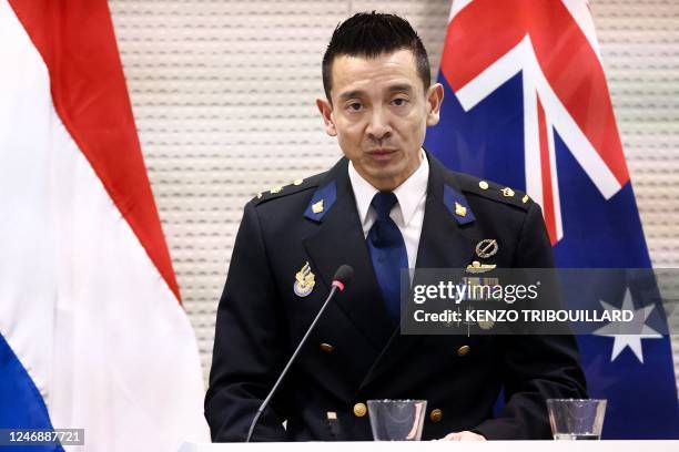 Dutch head of the National Crime Investigations Division and member of MH-17 Joint Investigation Team Andy Kraag speaks during a press conference on...