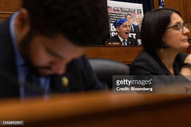 Representative Jamie Raskin, a Democrat from Maryland and ranking member of the House Oversight and Accountability Committee, speaks during a hearing...