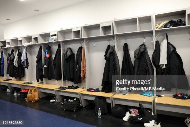 General view of PPD Zagreb changing room prior to the EHF Champions League Group A round 11 match between HC PPD Zagreb and Paris Saint-Germain at...