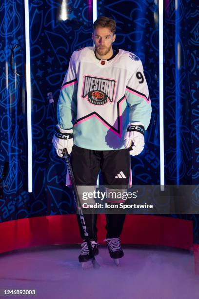 Connor McDavid of the Edmonton Oilers during the Honda NHL All-Star Game at FLA Live Arena in Sunrise, FL on February 4, 2023.