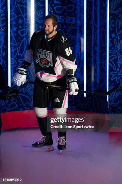 Nikita Kucherov of the Tampa Bay Lightning during the Honda NHL All-Star Game at FLA Live Arena in Sunrise, FL on February 4, 2023.