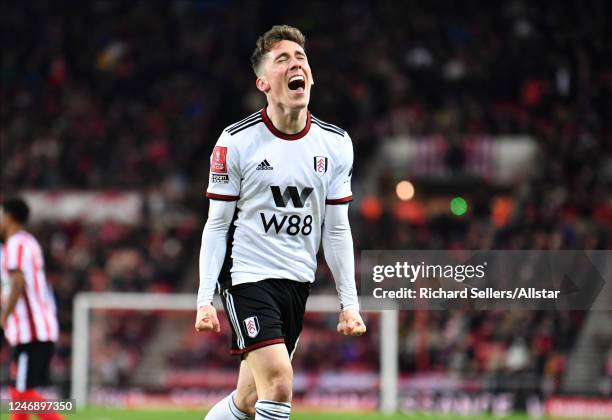 Harry Wilson of Fulham celebrate his goal during the FA Cup Fourth Round replay match between Sunderland FC and Fulham FC at Stadium of Light on...