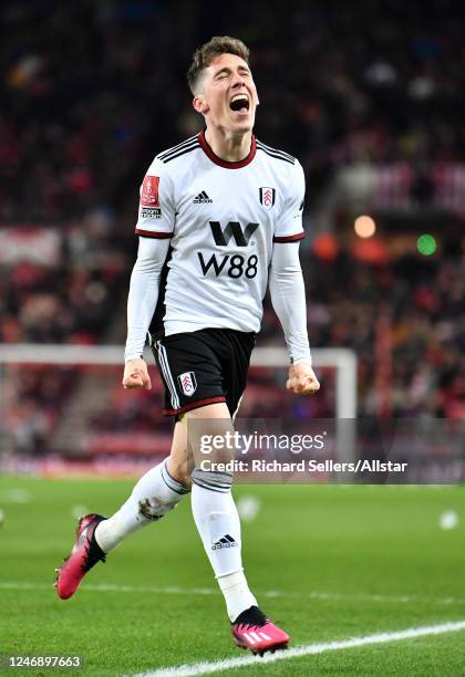 Harry Wilson of Fulham celebrate his goal during the FA Cup Fourth Round replay match between Sunderland FC and Fulham FC at Stadium of Light on...