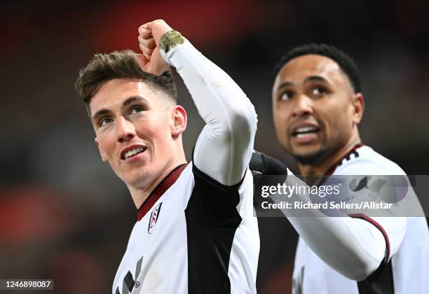 Harry Wilson of Fulham celebrate his goal during the FA Cup Fourth Round replay match between Sunderland FC and Fulham FC at Stadium of Light on...