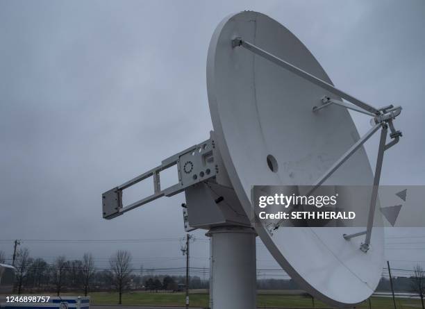 Radar is displayed on a radar truck during a NOAA media day to learn about field campaign to study southeast US tornadoes in Memphis, Tennessee on...