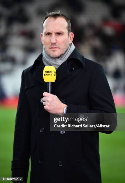 Mark Schwarzer, former Fulham and Australian goalkeeper working for BBC before the FA Cup Fourth Round replay match between Sunderland FC and Fulham...