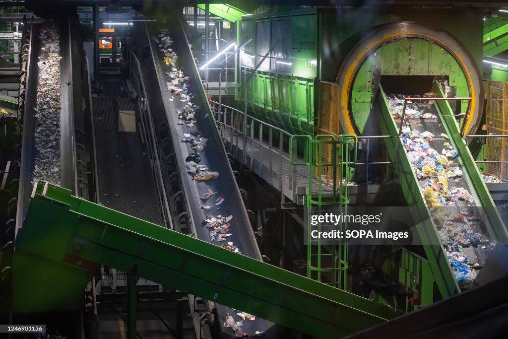 Sort Line Operative Sorting lines are seen in operation at the modernized waste sorting ...