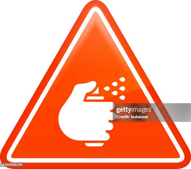 hand with a spray can icon - hand holding spray bottle stock illustrations