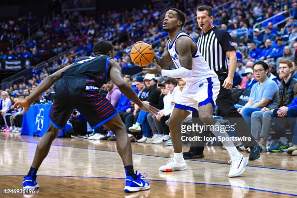 Seton Hall Pirates guard Al-Amir Dawes during the mens college basketball game between the DePaul Blue Demons and Seton Hall Pirates on February 5,...