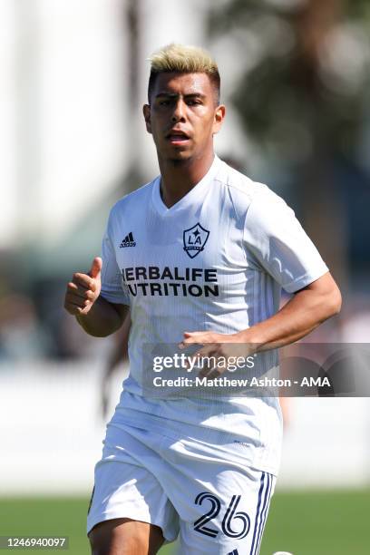 Efrain Alvarez of LA Galaxy during the MLS Pre-Season 2023 Coachella Valley Invitational match between LA Galaxy v St. Louis City SC at Empire Polo...