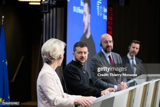 President of the European Commission Ursula von der Leyen , the President of Ukraine Volodymyr Zelenskyy and the President of the European Council...