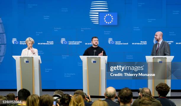 President of the European Commission Ursula von der Leyen , the President of Ukraine Volodymyr Zelenskyy and the President of the European Council...