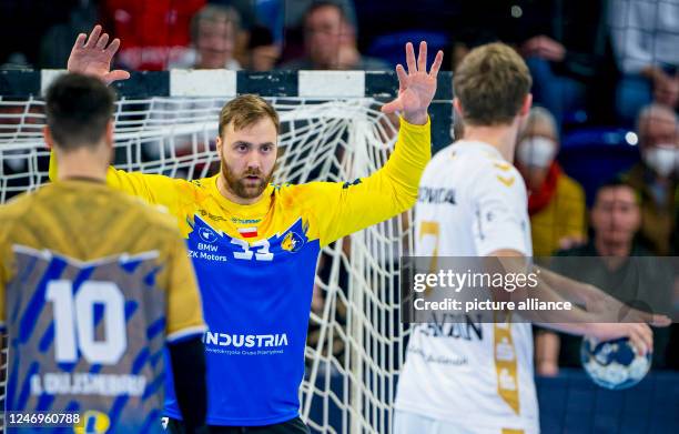 February 2023, Schleswig-Holstein, Kiel: Handball: Champions League, THW Kiel - KS Kielce, Group Stage, Group B, Matchday 11, Wunderino Arena. Kielce...