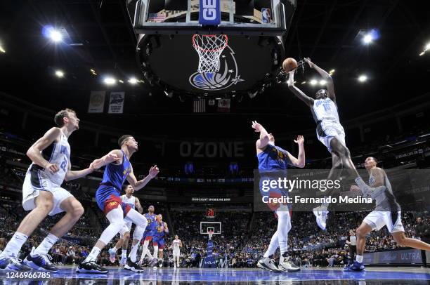 Bol Bol of the Orlando Magic shoots the ball during the game against the Denver Nuggets on February 9, 2023 at Amway Center in Orlando, Florida. NOTE...