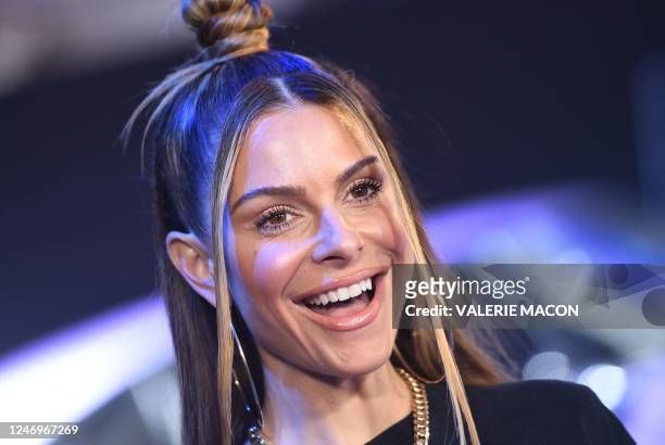 Journalist/actress Maria Menounos arrives for "Fast X" trailer launch at the LA Live Event Deck in Los Angeles, California, on February 9, 2023.