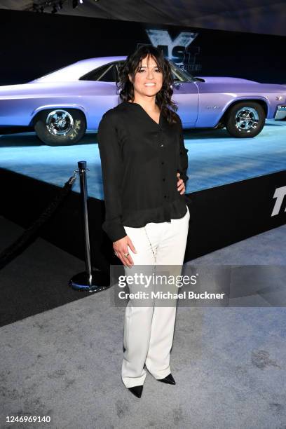 Michelle Rodriguez at the "Fast X" Trailer Launch held at LA Live on February 9, 2023 in Los Angeles, California.