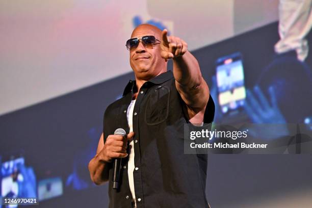 Vin Diesel at the "Fast X" Trailer Launch held at LA Live on February 9, 2023 in Los Angeles, California.
