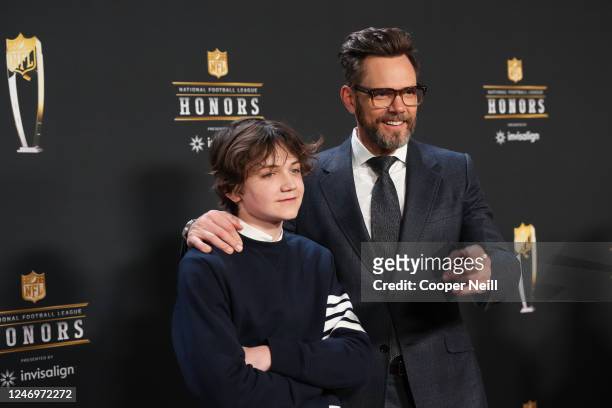 Isaac McHale and Joel McHale pose for a photo on the red carpet during NFL Honors at the Symphony Hall on February 9, 2023 in Phoenix, Arizona.