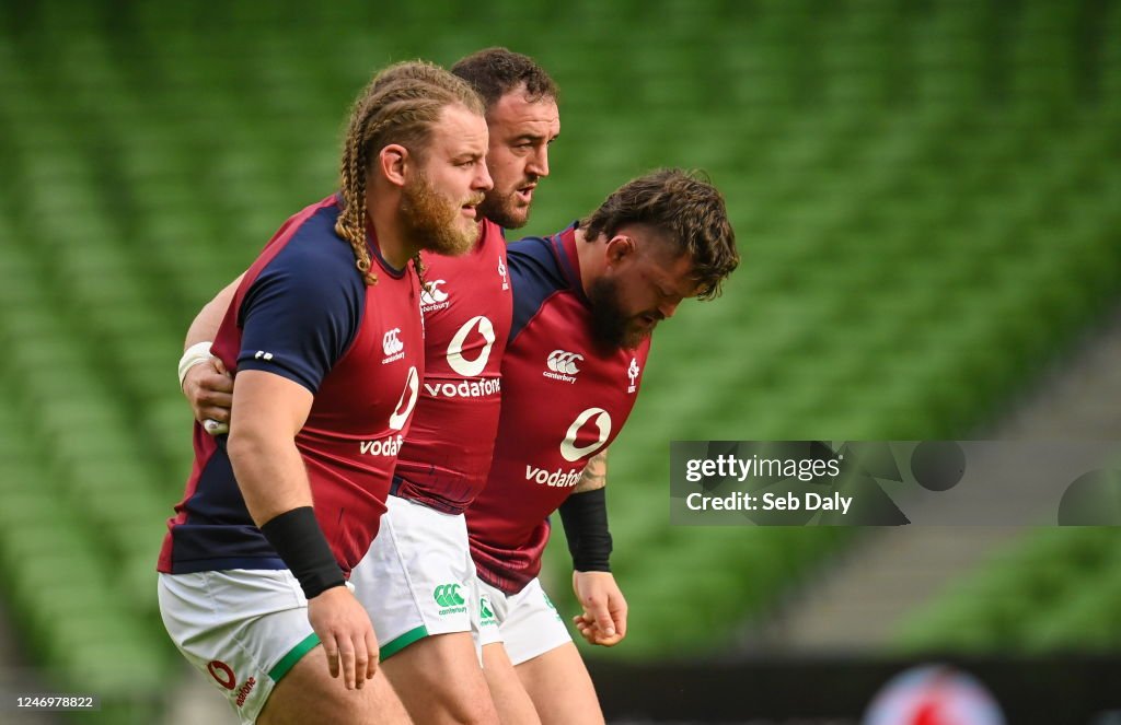 Irish Rugby Running Dublin , Ireland - 10 February 2023; Ireland players, from left ...