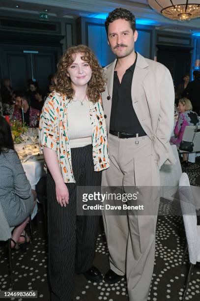 Alice Oseman and Ben Aldridge attend the third annual Attitude 101, empowered by Bentley, at Rosewood London on February 10, 2023 in London, England.