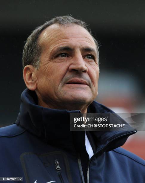 French headchoach Bruno Bini attends the FIFA women's football World Cup semi-final match France vs USA in Moenchengladbach, western Germany, on July...