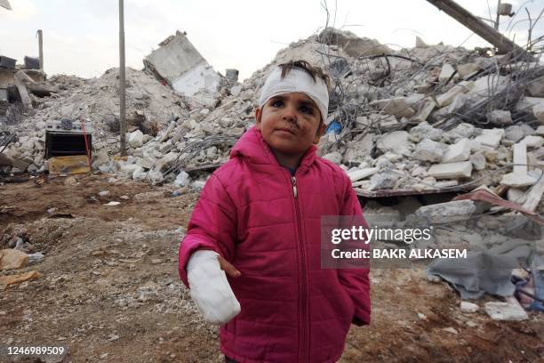 Six-year-old Musa Hmeidi, a Syrian child who was pulled out alive from under the rubble of a collapsed building on February 10 four days after a...