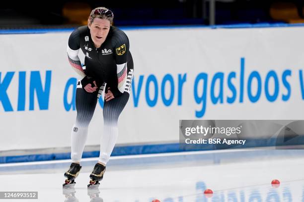 Claudia Pechstein of Germany competing on the Women's A Group 3000m during the ISU Speed Skating World Cup 5 on February 10, 2023 in Tomaszow...