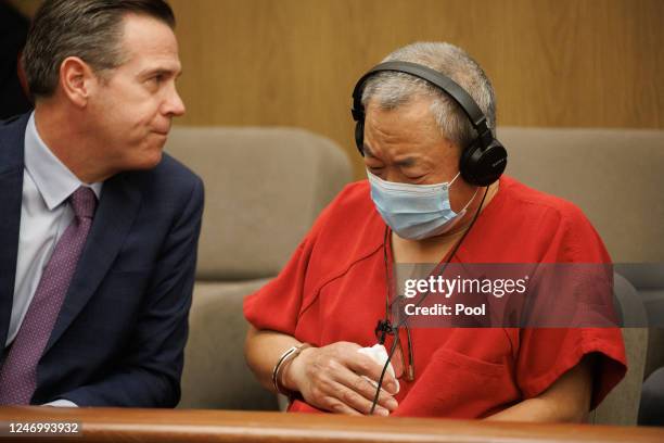 Chunli Zhao appears for a motion hearing at the San Mateo County Hall of Justice on February 10, 2023 in Redwood City, California. Zhao has been...