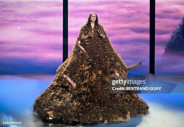 French artist Jacques Auberger aka Jacques performs on stage during the 38th Victoires de la Musique, the annual French music awards ceremony, at the...