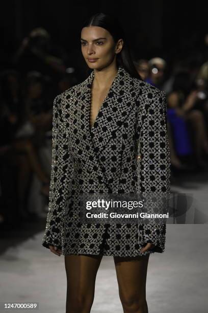 Model walks the runway at Jonathan Simkhai Fall 2023 Ready To Wear Fashion Show on February 10, 2023 in New York City.