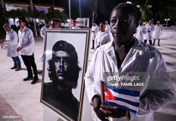 Doctors and nurses from Cuba's Henry Reeve International Medical Brigade are bid farewell before leaving to Turkey to care for the victims of the...