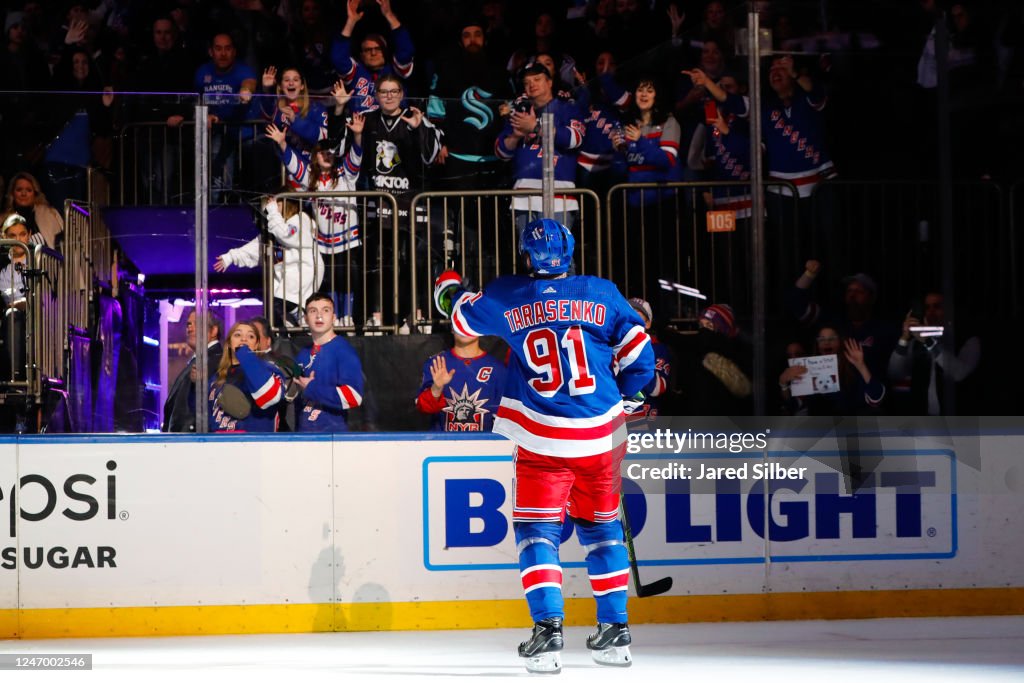 Seattle Rangers Vladimir Tarasenko of the New York Rangers is named first star of the ...