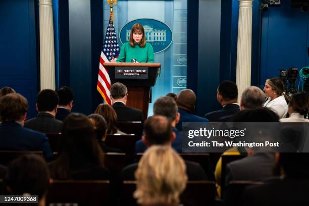 March 30, 2022: White House Director of Communications Kate Bedingfield during the daily press briefing in the James Brady Room at the White House on...