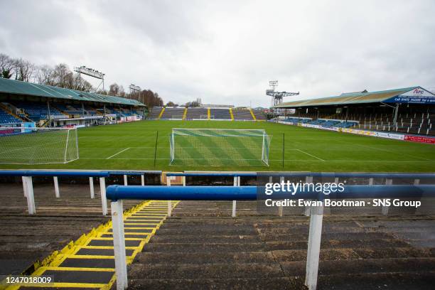 General view pre-match during a cinch Championship match between Greenock Morton and Queen's Park at Cappielow, on February 11 in Greenock, Scotland.