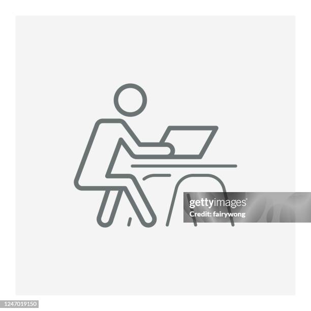 work from home line icon,stay at home icon - input output stock illustrations