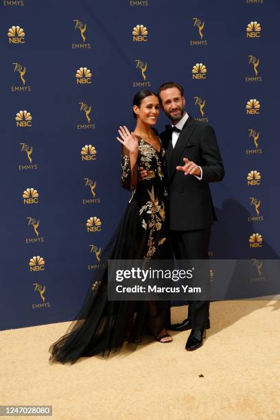 September 17, 2018: Joseph Fiennes and Maria Fiennes arriving at the 70th Primetime Emmy Awards at the Microsoft Theater?in Los Angeles, CA.